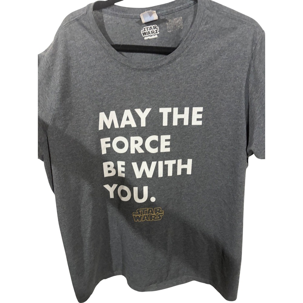 Star Wars Mens T Shirt May The Force Be With You Graphic Grey Port & Company 3XL